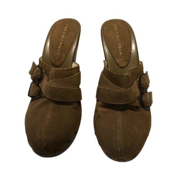 Dana Buchman Womens Brown Leather Clogs Shoes 9.5 - Picture 2 of 6